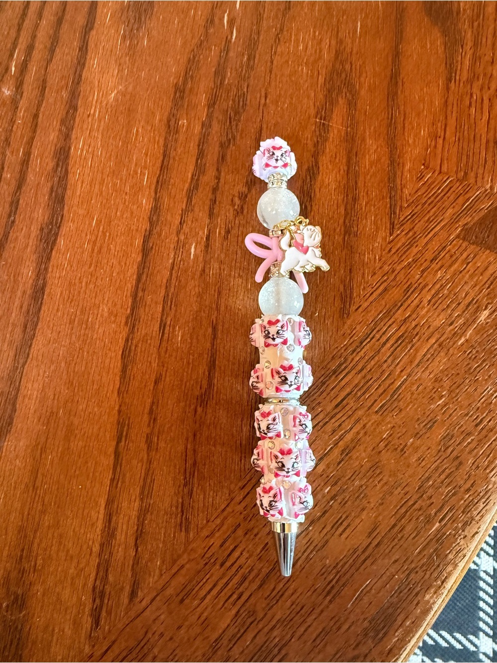 Pink Accented kitten Charm Pen